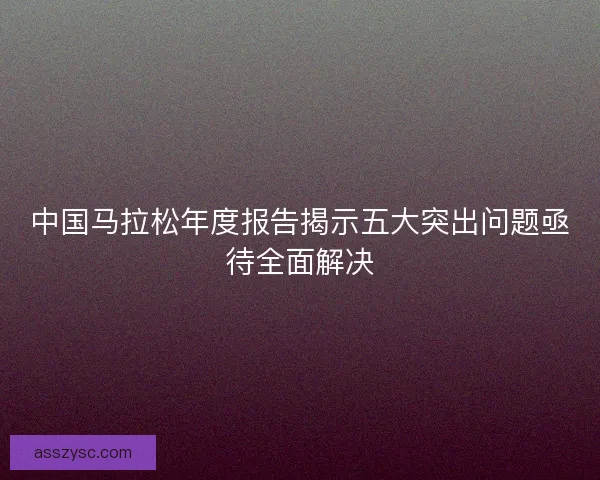 中国马拉松年度报告揭示五大突出问题亟待全面解决