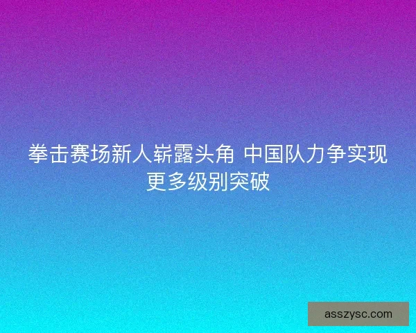 拳击赛场新人崭露头角 中国队力争实现更多级别突破 拳击赛场新人崭露头角 中国队力争实现更多级别突破